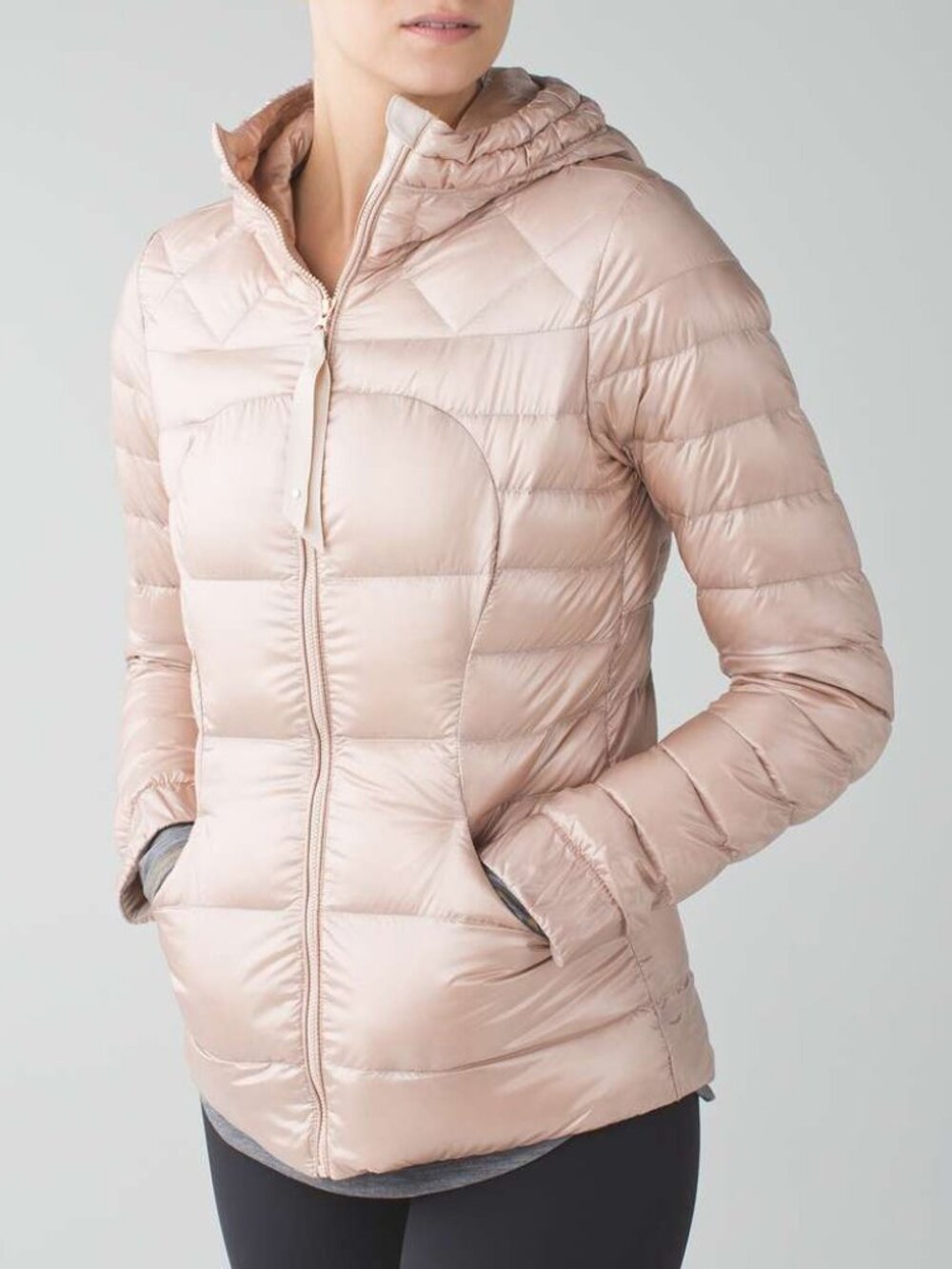 Lululemon Fluffin Awesome Jacket 6 Grain Rose Gold Puffer Goose Down RARE $228